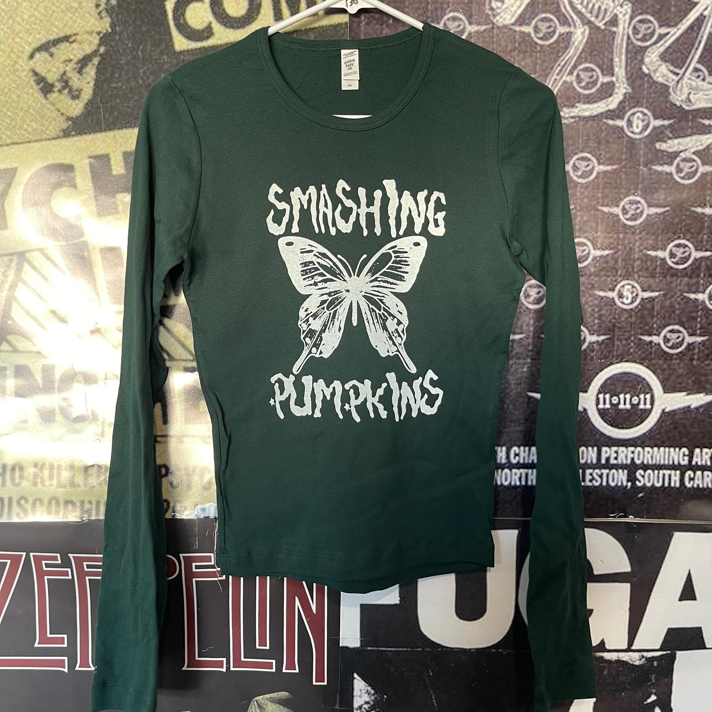 Smashing pumpkins forest green baby long sleeve