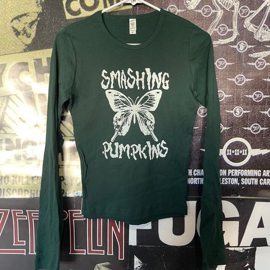 Smashing pumpkins forest green baby long sleeve