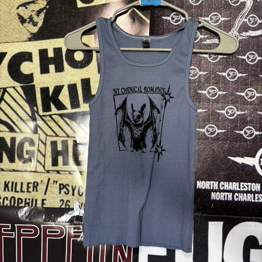 Chemical blue ribbed tank top SM/MED