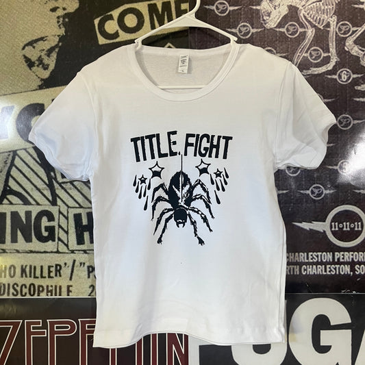 Title fight long white baby tee