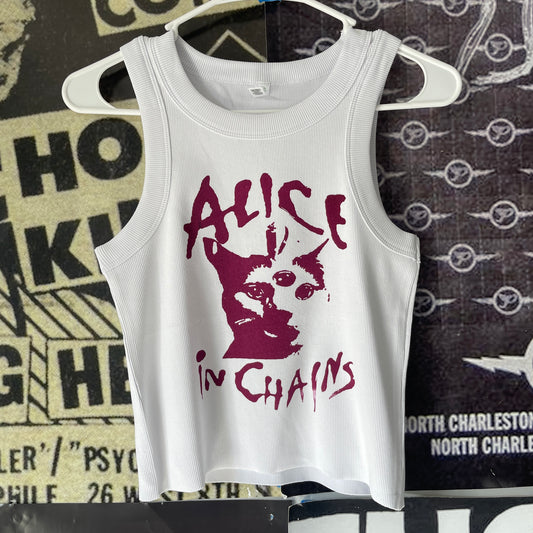 Alice In Chains white/red crop tank