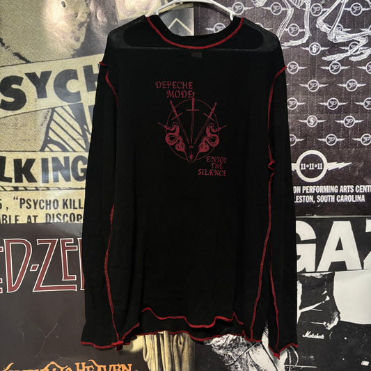 Depeche Mode black/red mesh long sleeve