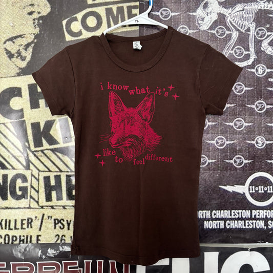 Fantastic fox brown/red baby doll tee