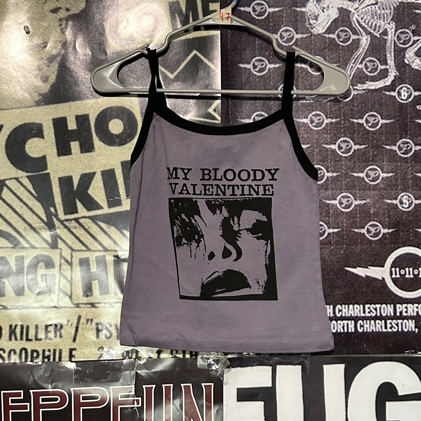 My bloody valentine purple/black ringer baby tank