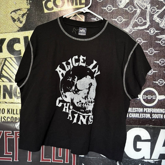 Alice chains b&w thermal cut off t-shirt LAR/XL