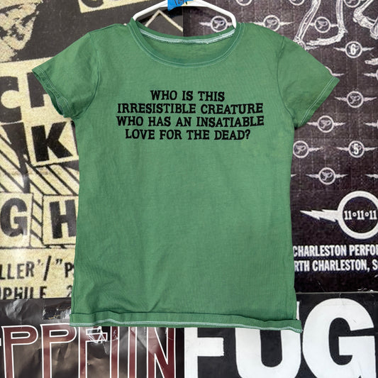 LIVING GIRL LYRICS green babydoll tee SM/MED