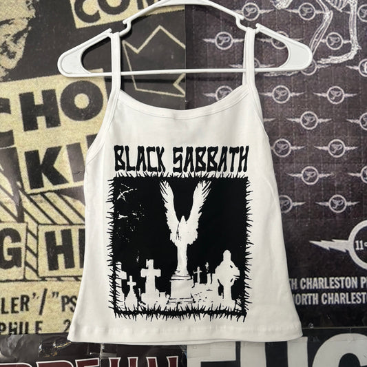 Black Sabbath white baby tank