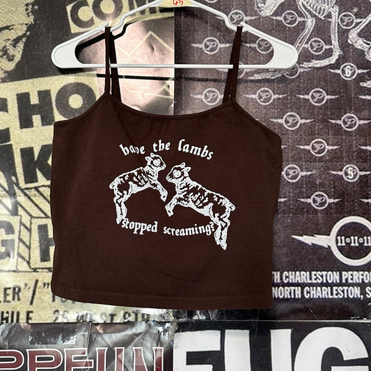 The lambs brown crop baby tank LAR/XLAR
