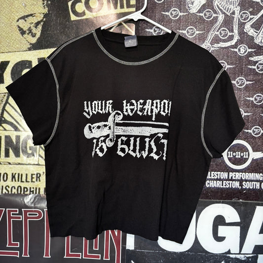 Guilt b&w thermal cut off t-shirt LAR/XL