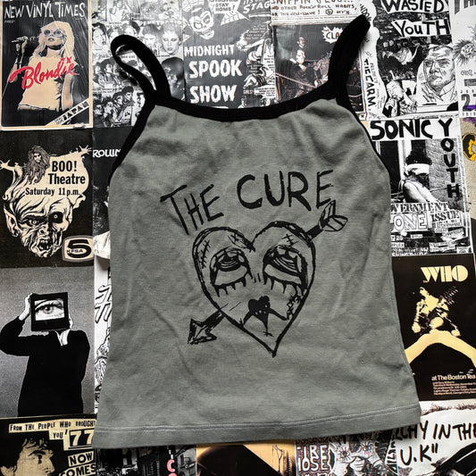 The cure olive/black tank MEDIUM