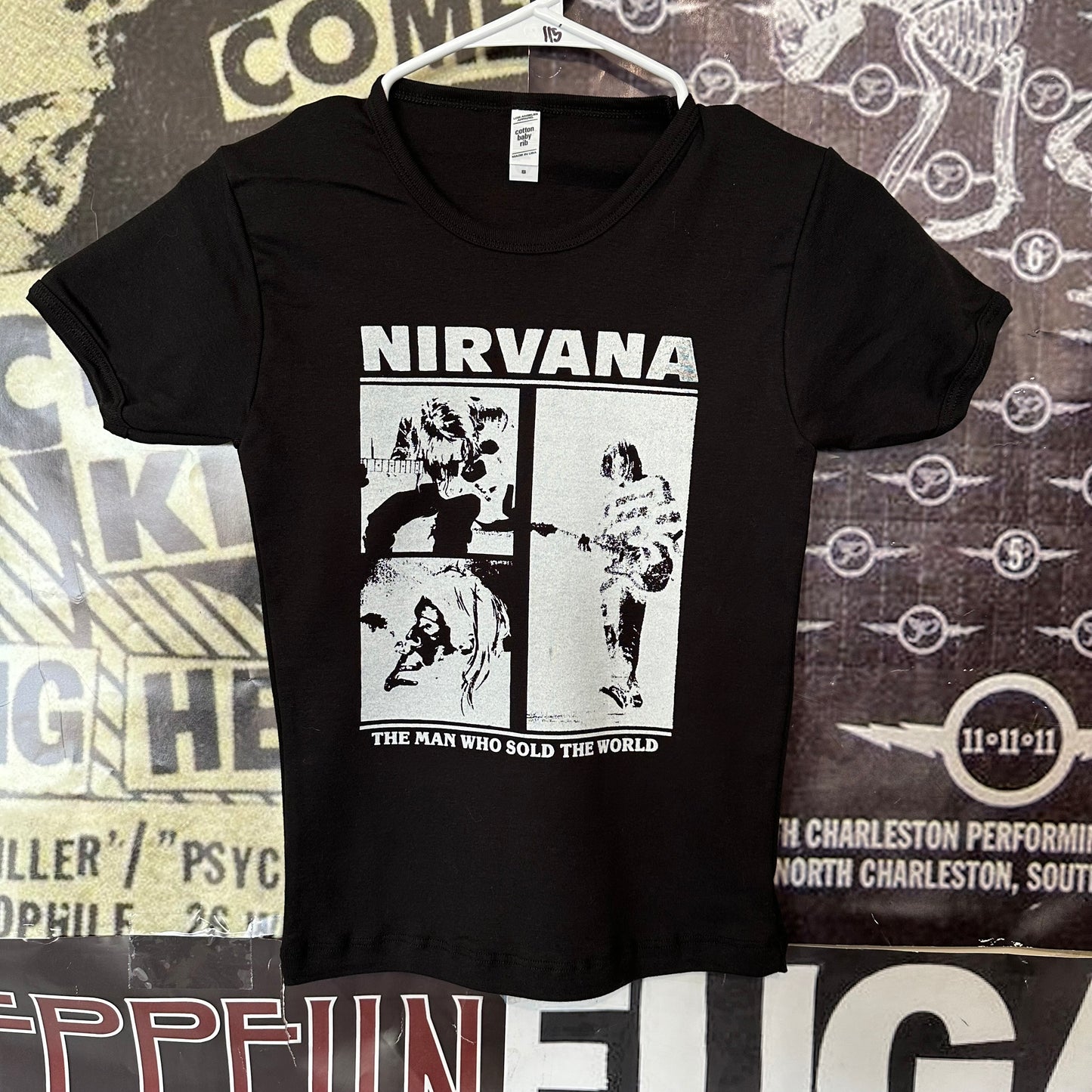 Nirvana black long baby tee