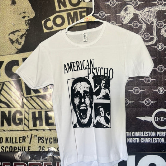 American psycho white long baby tee MEDIUM