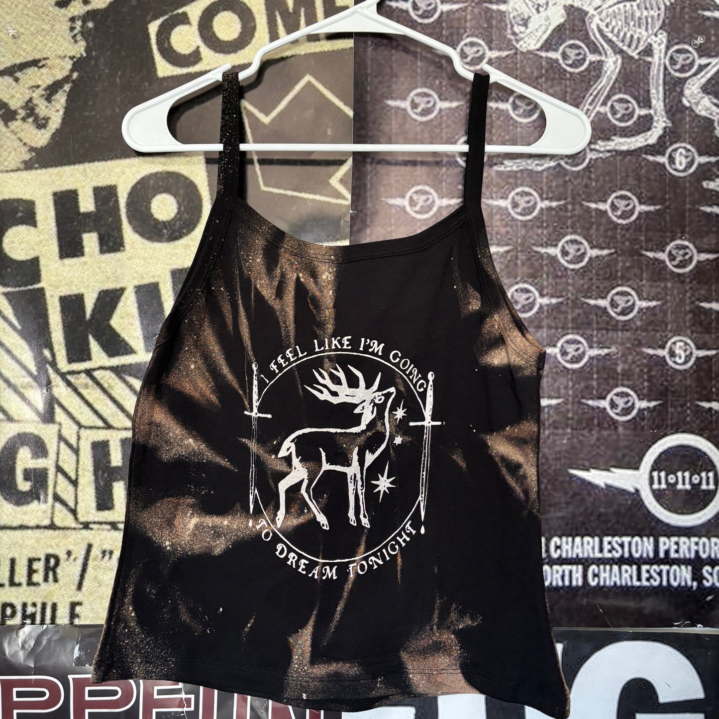 twin peaks dreaming black acid wash baby tank