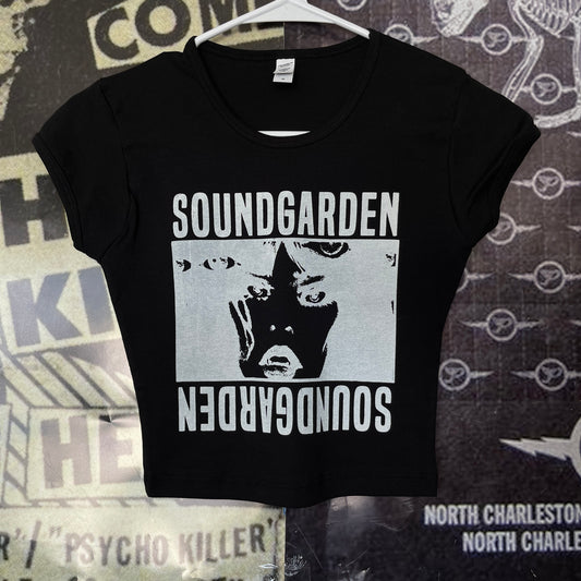 Soundgarden black crop baby tee