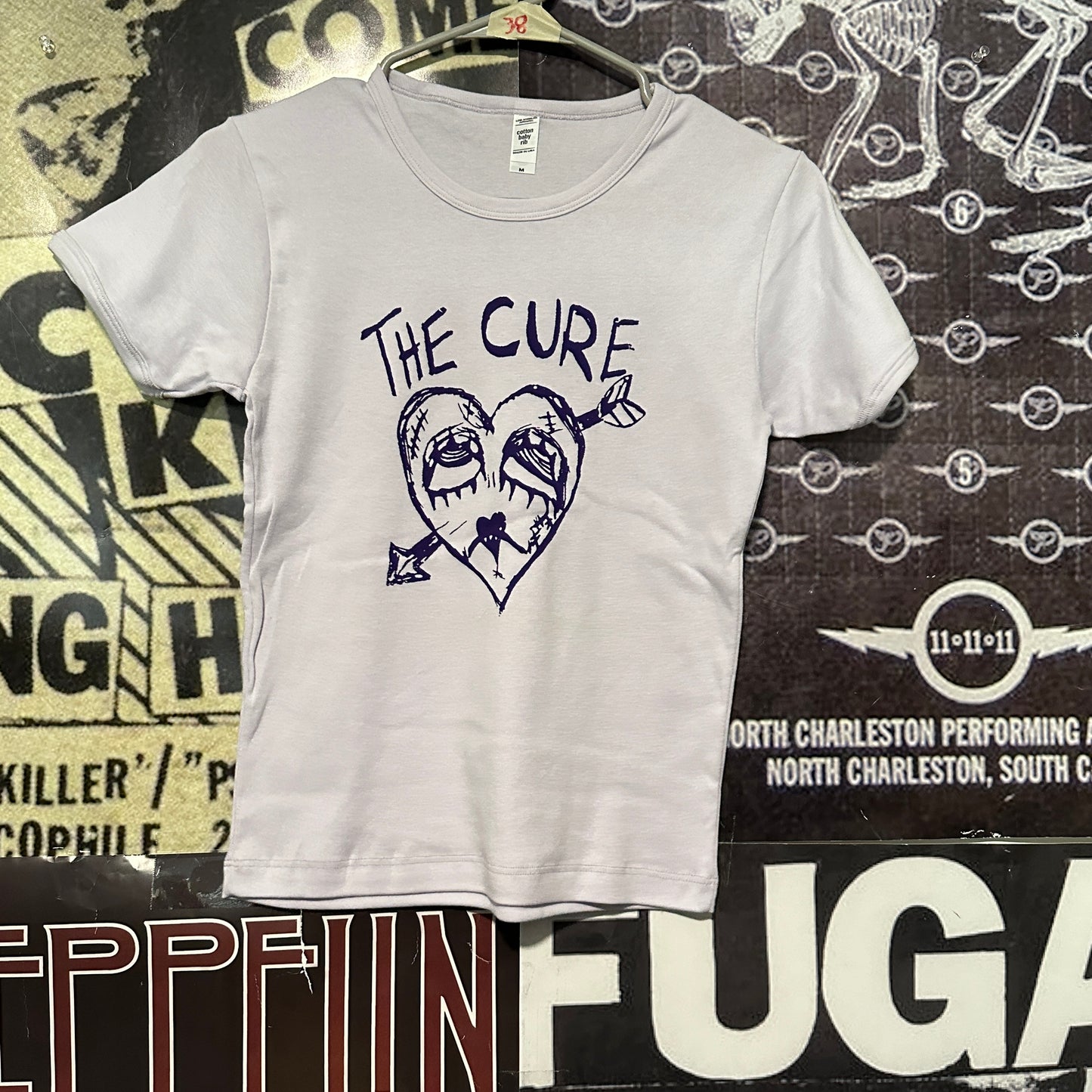 The cure light purple/purple long baby tee