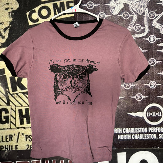 in my dreams maroon long ringer baby tee LAR/XLAR (ready)