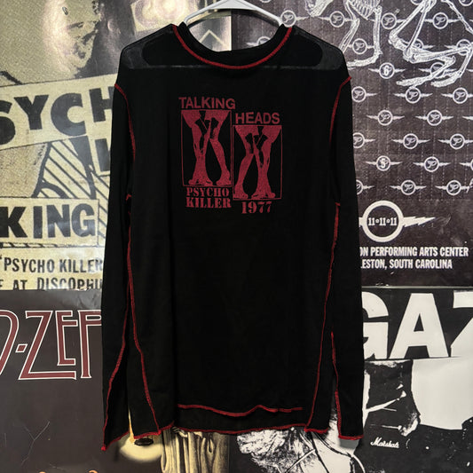 Talking heads black/red mesh long sleeve