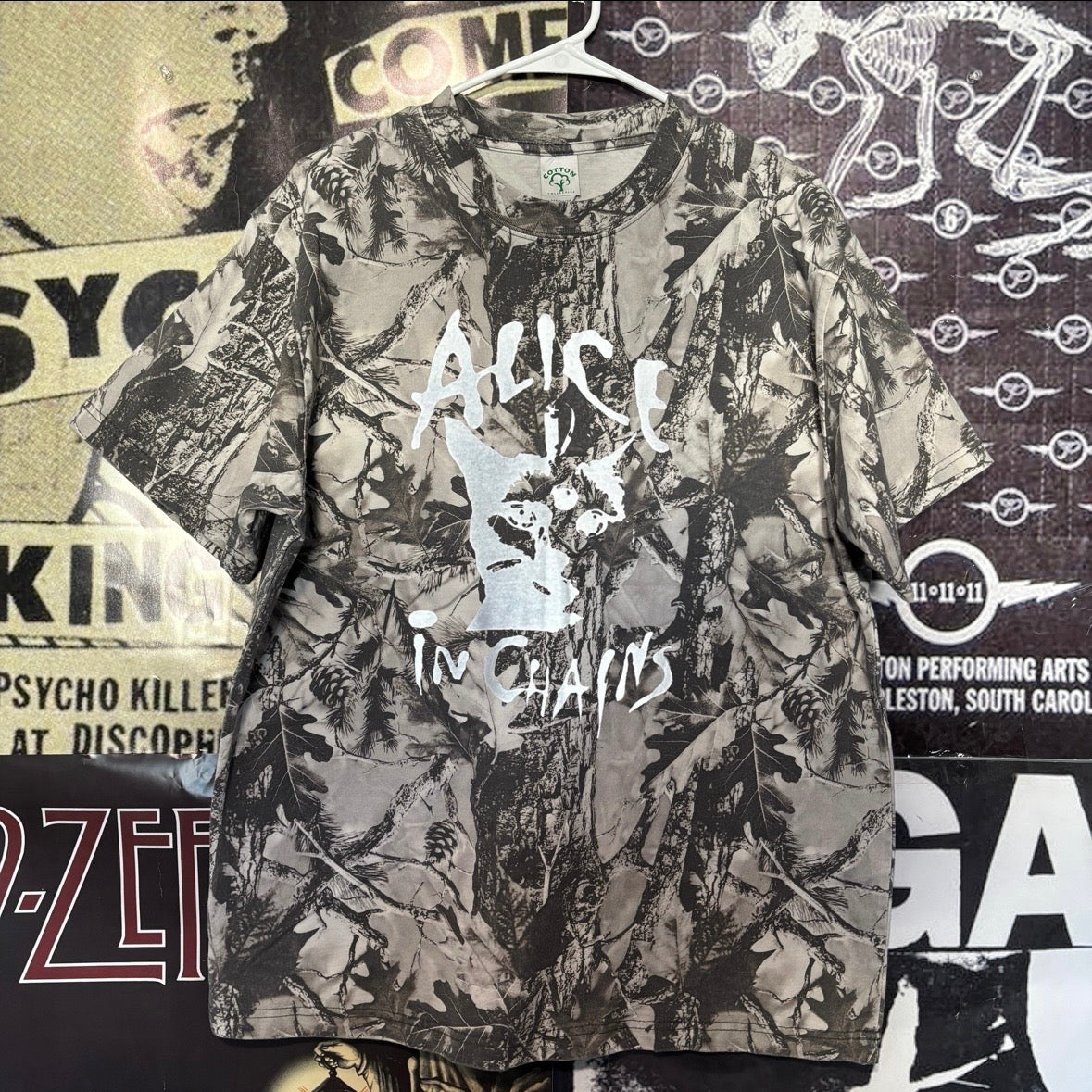 Alice In Chains cat grey camo t-shirt