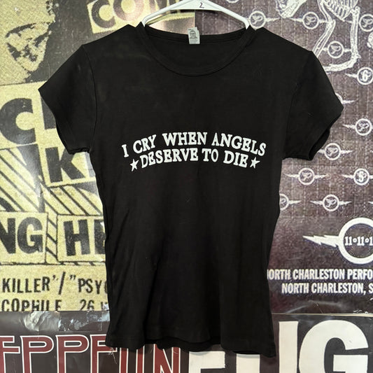System angel wings black babydoll tee (preorder)