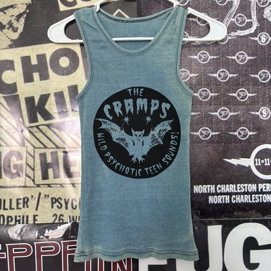 The cramps blue ribbed tank SM