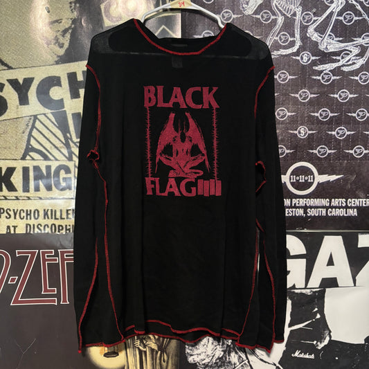 Black flag black/red mesh long sleeve