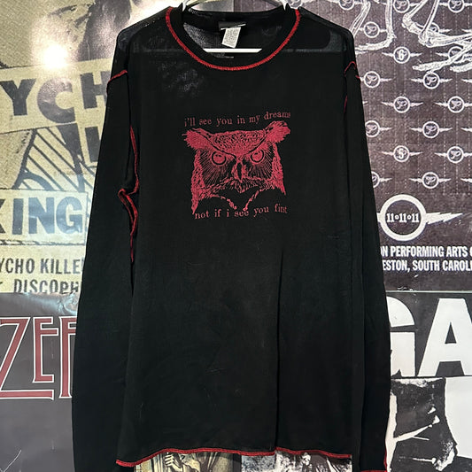 Twin peaks black/red mesh long sleeve