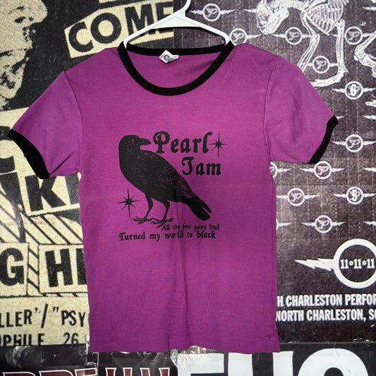 pearl jam purple long ringer baby tee SM/MED (ready)