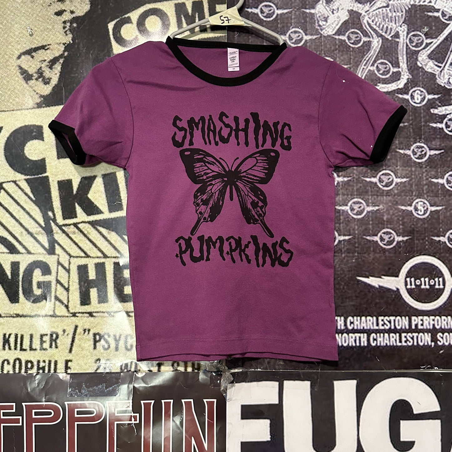 Smashing pumpkins purple/black long ringer baby tee SM/MED