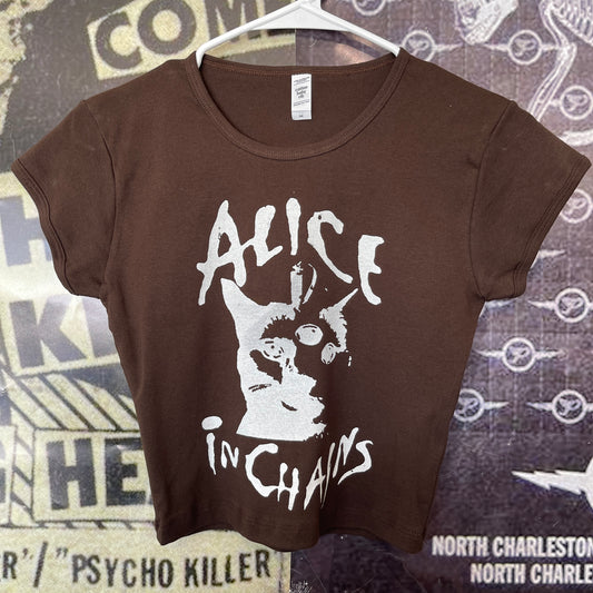 Alice in chains brown baby tee