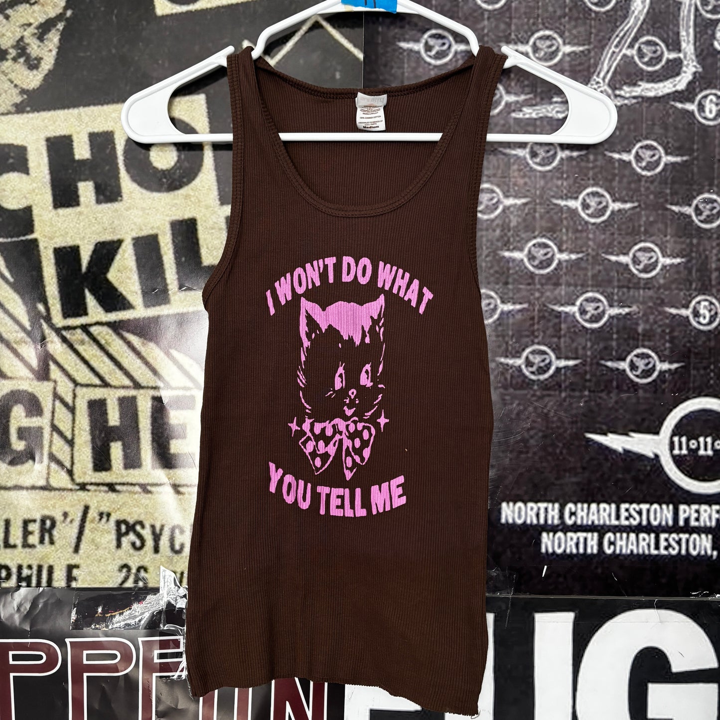 Rage brown/pink ribbed tank