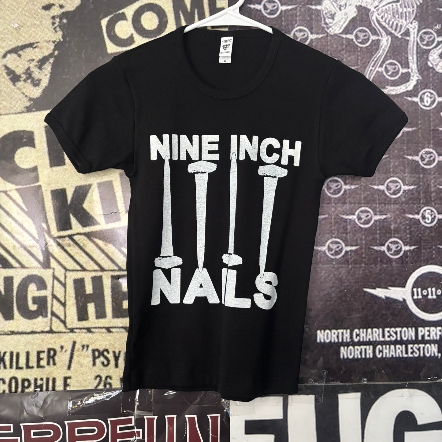 Nine inch nails black long baby tee