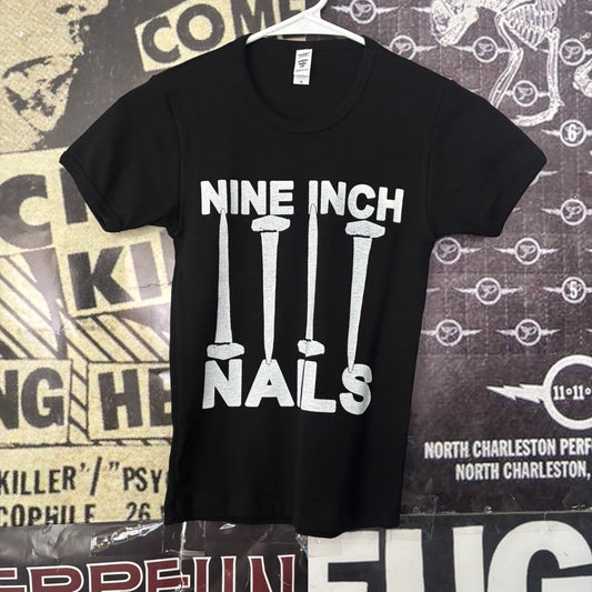 Nine inch nails black long baby tee