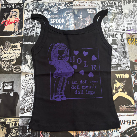 Doll parts black/purple tank SM/MED