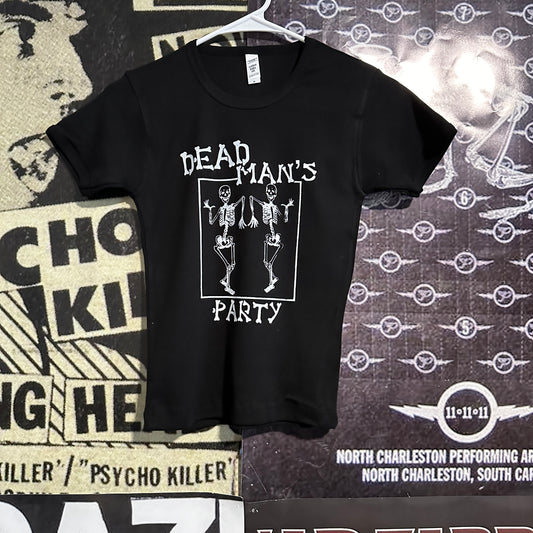 Dead man’s party black long baby tee