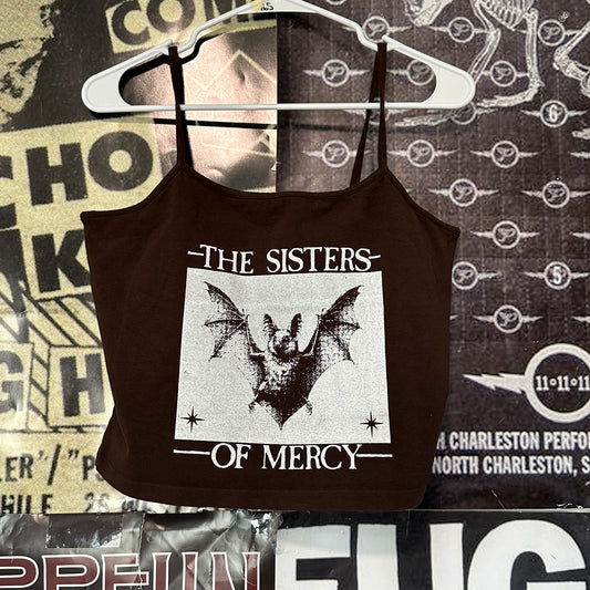 Sisters of Mercy brown crop baby tank LAR/XLAR