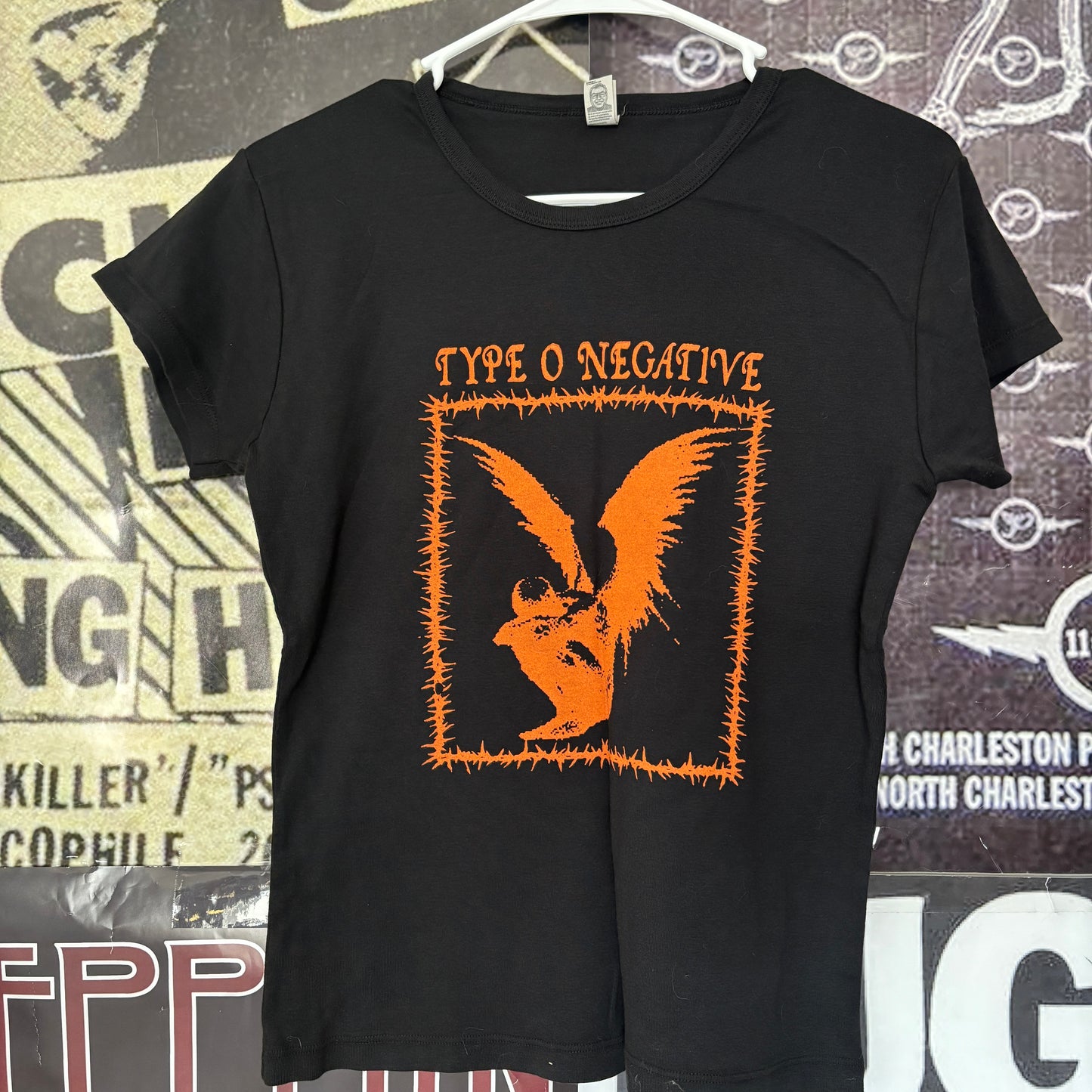 Type black/orange black babydoll tee LAR/XL