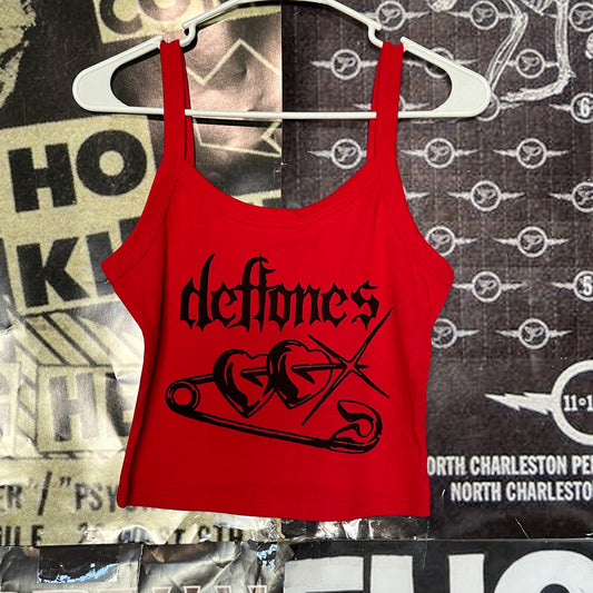 Deftones red crop baby tank
