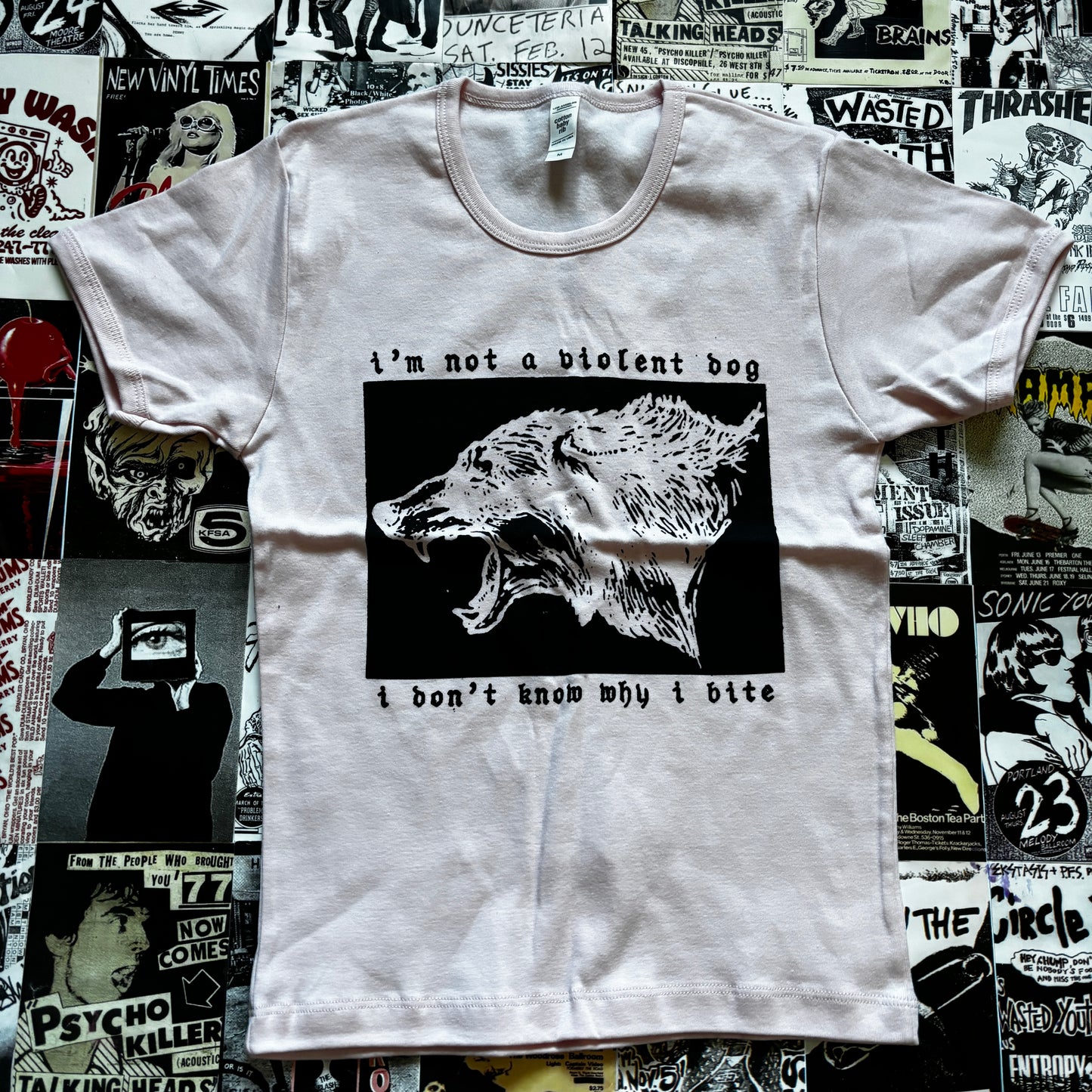VIOLENT DOG PINK LONG BABY TEE MEDIUM