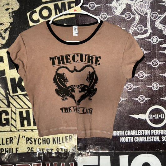 the cure brown cropped ringer baby tee LAR/XLAR (ready)