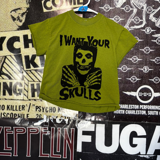 Misfits green cut off t-shirt XS