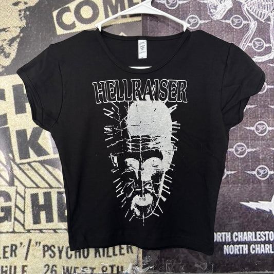 Hellraiser black crop baby tee