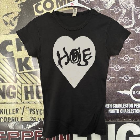 Hole heart b&w babydoll tee