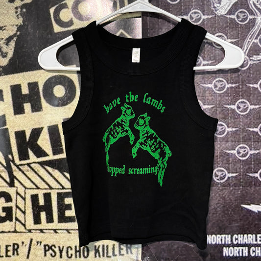 Silence lambs black/green rib crop tank
