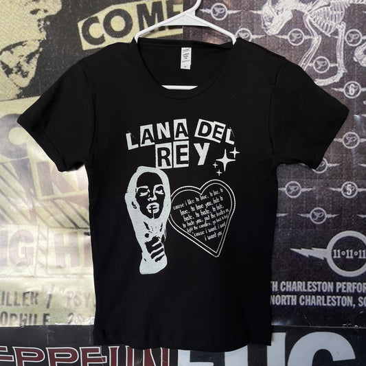 Lana Del rey black long baby tee