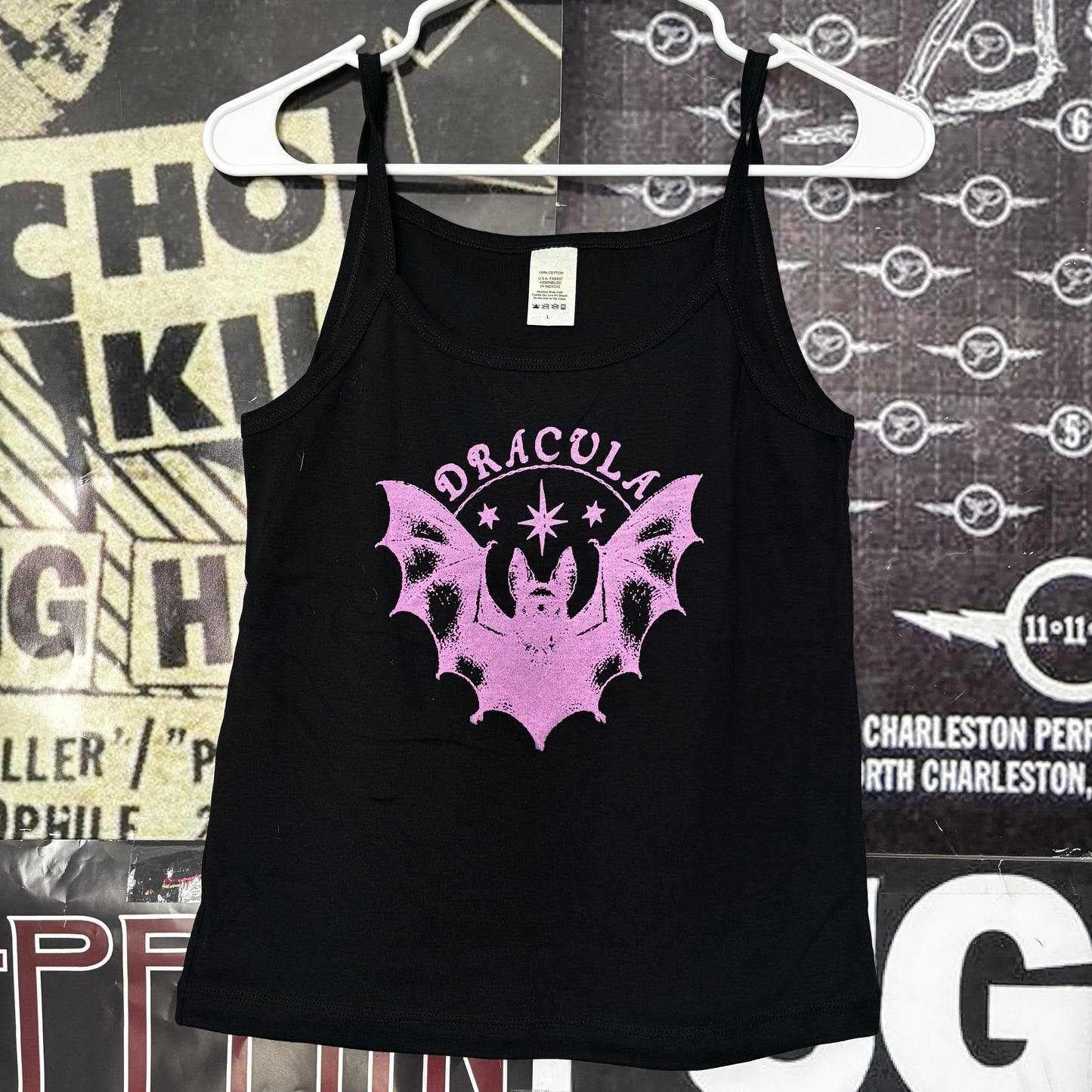 Dracula black/pink baby tank MED/LAR