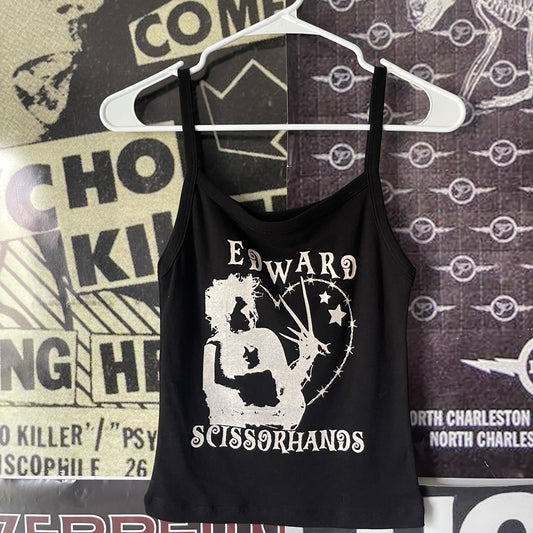 Scissorhands black/cream baby tank