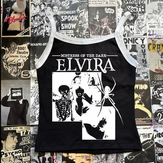 Elvira black/white baby tank