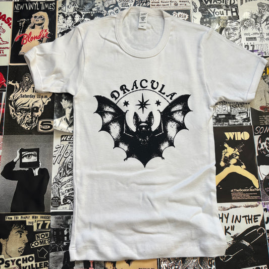 Dracula white long baby tee XS