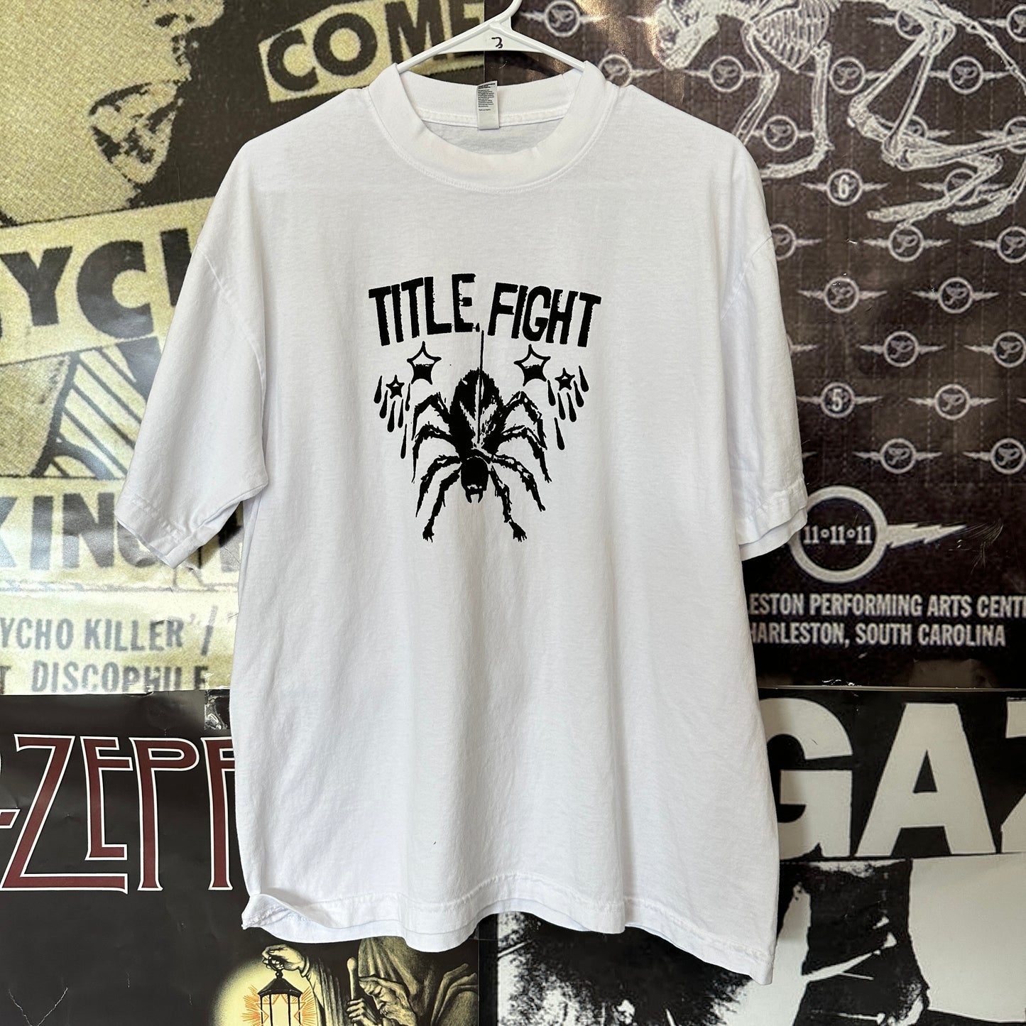 Title fight white full size tee SM/MED