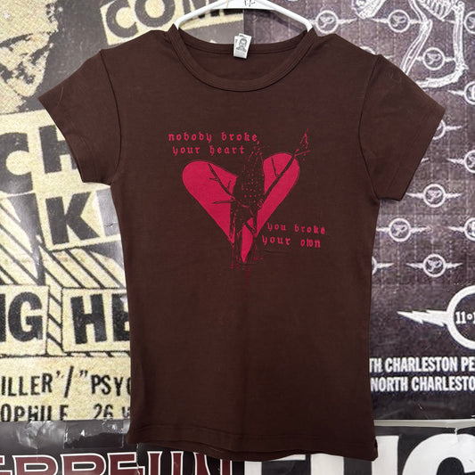 Elliott smith heart brown/red baby doll tee